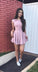 A-Line Crew Pink Homecoming Dresses LuLu Cap Sleeves Short Party Dress With Pockets CD1957