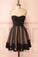 Comely Black Homecoming Dresses Rosa Dresses Sweetheart Knee-Length Black Tulle With Appliques CD1977