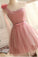 Cute Sweetheart Tulle Sleeveless A-Line Short Millie Pink Homecoming Dresses CD20229