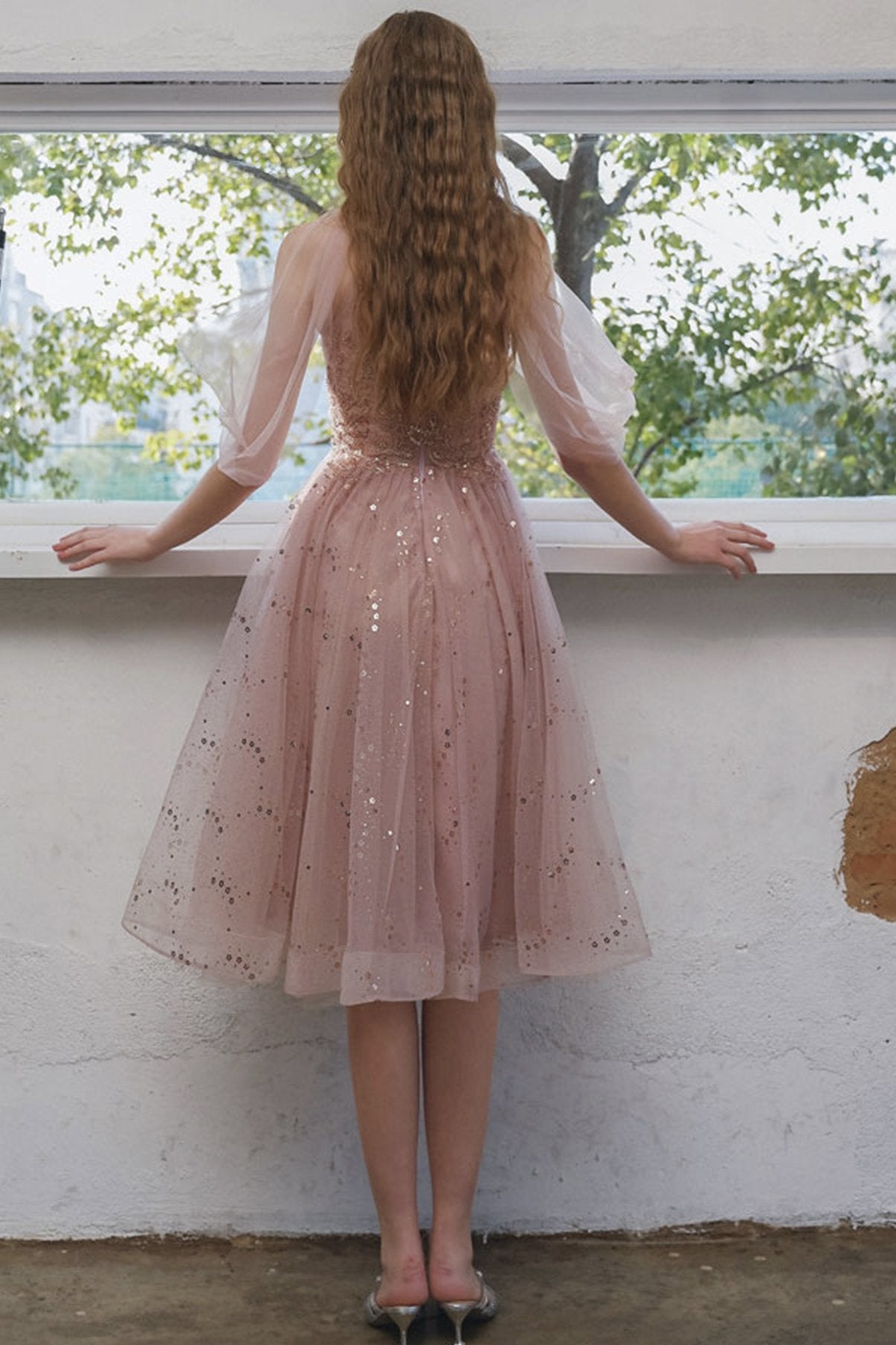 PINK TULLE BEADS SHORT PARTY Homecoming Dresses Jess DRESS CD20774