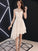 Chic High Low And Party Lace Satin Homecoming Dresses Chiffon Beryl Dress High Low CD20821