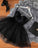 Black Sonia Homecoming Dresses Polka Dot Tulle Strapless Corset Short Dress CD20894