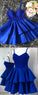 Spaghetti Lace Homecoming Dresses Royal Blue Lola Straps Bodice With Layered CD2132