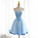 Light Blue Tulle Nora Homecoming Dresses Sweetheart With Bow Cute Party Dress Blue Short CD21331