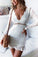 Sexy Long Sleeved Homecoming Dresses Lace Neveah White V-Neck CD22308