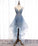 Blue Lace Elyse Homecoming Dresses Sweetheart Tulle High Low Dress Blue CD2234
