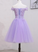 Molly Lace Homecoming Dresses Light Purple And Tulle Off The Shoulder Short Party Dress CD2250
