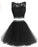 Short Beaded Party Dresses Tulle Applique Saige Two Pieces Homecoming Dresses CD2255