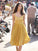 Yellow Boho Homecoming Dresses Athena Knee Length CD2263