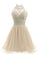 Beaded Halter Kenzie Homecoming Dresses Short Tulle Dress CD2264
