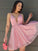 Mattie Homecoming Dresses Pink A-Line V-Neck Short CD22654
