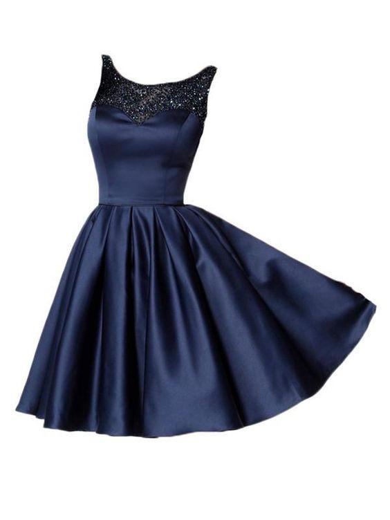 Sexy Backless Beaded Navy Short Mabel Homecoming Dresses Cheap CD22735