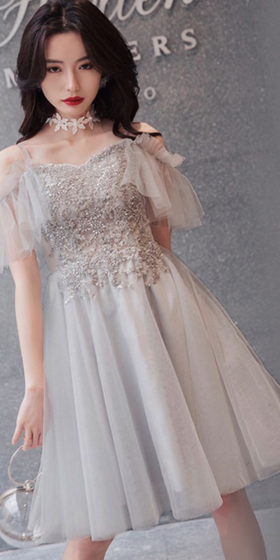 Keen Length Silver Short Homecoming Dresses Danna . CD2288