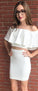 Sexy Two Piece Off The Shoulder Short White Homecoming Dresses Kimora Tight CD22881