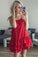 A-Line Spaghetti Straps Above-Knee Red With Ruffles Alia Homecoming Dresses CD22939