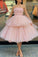 Tulle Short A Line Homecoming Dresses Pink Maeve CD23514