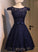 Beautiful Navy Lace Lynn Homecoming Dresses Blue Short Party Dress CD23517