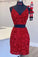 Homecoming Dresses Mariam Two Piece Red Sequined Dress CD24085