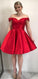 Short Homecoming Dresses Jenna Off The Shoulder Red Party Dress CD24140