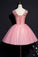 Jocelynn Homecoming Dresses Pink Blush Floral Embroidered Short CD24333