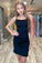 Spaghetti Straps Black Homecoming Dresses Kamari Tight Party Dress CD24562