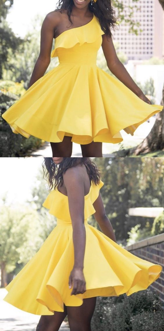 Yellow Homecoming Dresses Vivian Cute CD2458