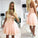 Blush Sweetheart Strapless Jayden Lace Pink Homecoming Dresses Up Back CD24604