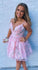 Princess Short Fashion 8th Grade Dresses Homecoming Dresses Lace Pink Elisa CD24606