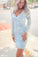 Long Sleeves Light Sky Blue Tight Party Cierra Lace Homecoming Dresses Dress CD24700