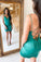 Tight Green Short Features Aylin Homecoming Dresses Satin With Spaghetti Straps CD24718
