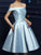 Elegant Off The Shoulder Homecoming Dresses Pamela Light Blue CD256