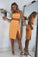 Celeste Homecoming Dresses Two Piece Straps Short Yellow With Split CD2588