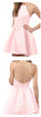 Pearl Backless Homecoming Dresses Reyna Satin Pink CD2607