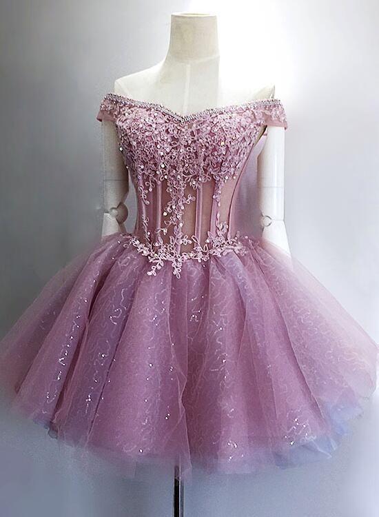 Unique Beaded Cute Gorgeous Stunning Short Aaliyah Lace Homecoming Dresses CD262