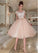 Fantastic Tulle Bateau Neckline Tea-Length Ball Gown With Lace Homecoming Dresses Katie Beaded Appliques CD2663