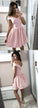 Short Off Shoulder Cocktail Rosa Pink Homecoming Dresses Graduation Dresses CD269