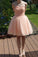 Sexy Homecoming Dresses Pink Crystal Dress Spaghetti Straps Dress Short Tulle Gown CD2761