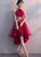 Homecoming Dresses Sadie Halter Red Tulle A-Line Sleeveless Short CD285