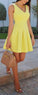 Homecoming Dresses Hannah Short Yellow Gown CD2909