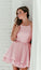 Sleeveless Knee Autumn Homecoming Dresses Pink A Line Length Short With Tiered CD2973