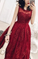 Charming Wine Red Lace Homecoming Dresses Dayanara Tea Length Tulle Party Dress CD3026