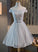 Cute Off The Shoulder And Tulle Knee Length Party Dress 2024 Aubree Lace Homecoming Dresses CD3164