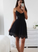 Black Criss Cross Short Dress Lace Jessie Homecoming Dresses Sexy For Teens CD3189