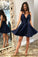 Julia Homecoming Dresses Navy Blue Short 2022 CD3435
