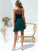 Stunning Tight Asymmetry Lace Homecoming Dresses Novia Dark Green Short Formal CD3580
