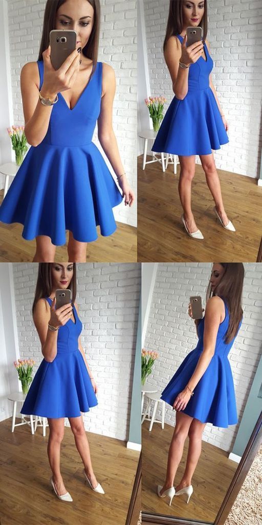 Homecoming Dresses Royal Blue Kaylyn Short Simple Grade Dance Dress Sweet 16 Dress CD365