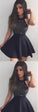 Black Short Mini Dress With Beading Fashion Graduation Homecoming Dresses Crystal Dress CD366