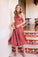 Fancy A-Line Homecoming Dresses Brenna Halter Knee Length CD3733