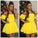 Off Nina Homecoming Dresses The Shoulder Yellow Short CD3764