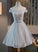 Cute Off The Homecoming Dresses Lace Cecilia Shoulder And Tulle Knee Length Party Dress CD3863